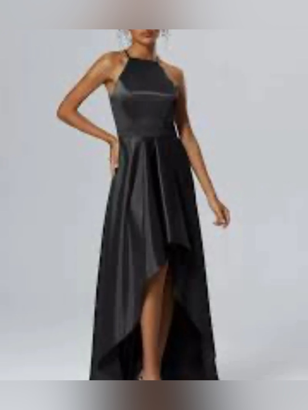 Pretty Garden High Low Maxi Satin Dress Evening Gowns